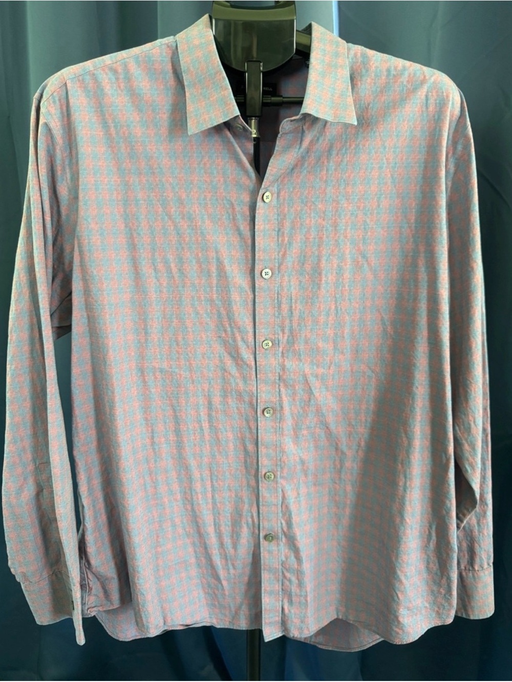 Zachary Prell Cotton Gingham Pattern Long Sleeve Shirt Men's XL